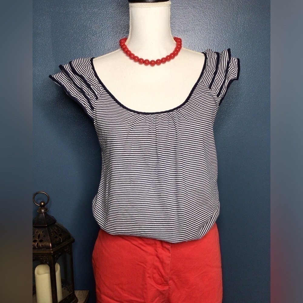 Navy & white Strip  sleeveless top Cato Large ( 0102)
